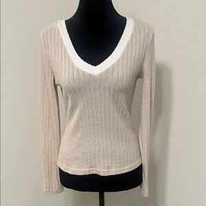 V-Neck Ribbed Sweater